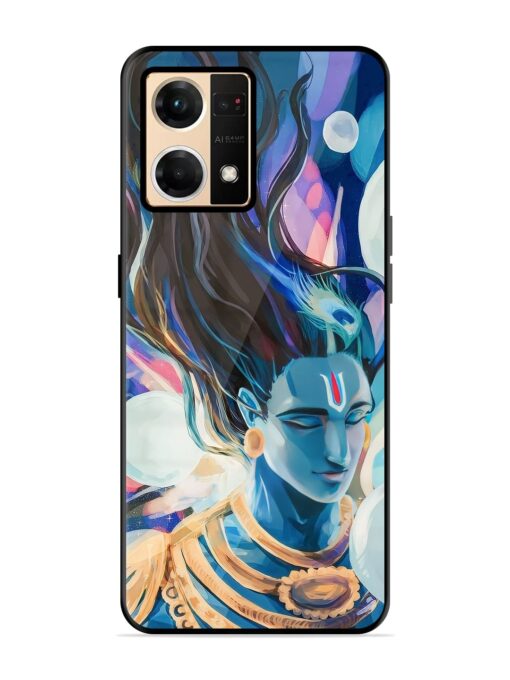 Bhagwan Sri Krishna Glossy Metal Phone Cover for Oppo F21 Pro (4G) Zapvi