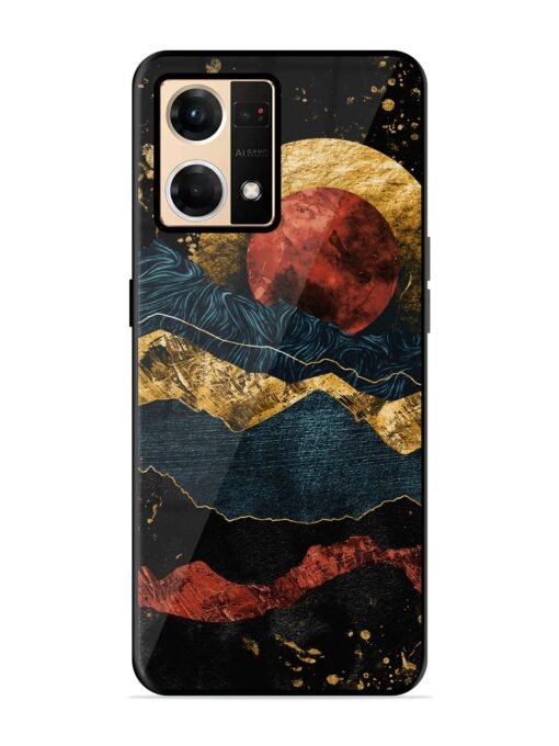 Gold Painting View Glossy Metal Phone Cover for Oppo F21 Pro (4G)