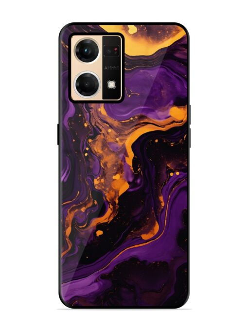 Painting Of A Purple Glossy Metal Phone Cover for Oppo F21 Pro (4G)