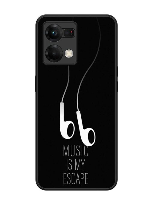 Music Is My Escape Glossy Metal Phone Cover for Oppo F21 Pro (5G) Zapvi