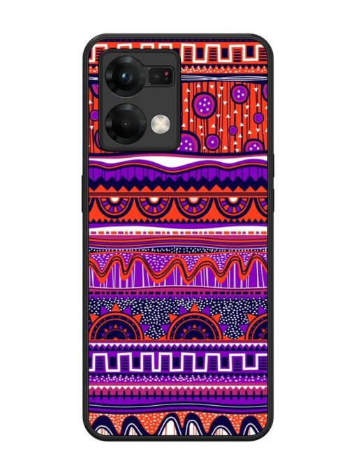 Ethnic Seamless Pattern Glossy Metal TPU Phone Cover for Oppo F21 Pro (5G) Zapvi