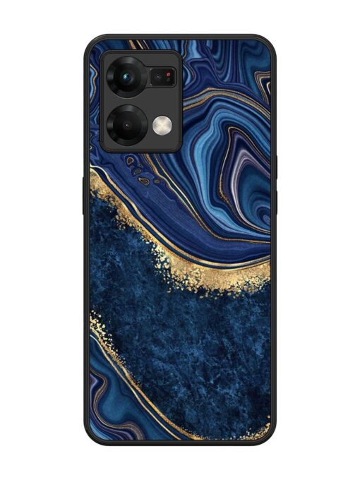 Abstract Background Blue Glossy Metal TPU Phone Cover for Oppo F21 Pro (5G) Zapvi