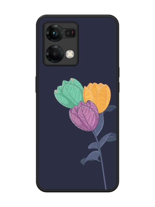 Flower Vector Glossy Metal Phone Cover for Oppo F21 Pro (5G) Zapvi