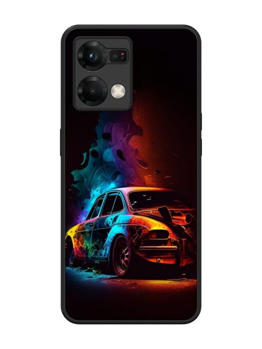 High Classic Car Art Glossy Metal Phone Cover for Oppo F21 Pro (5G) Zapvi