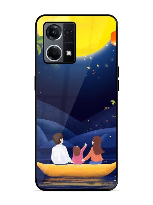 Happy Family And Beautiful View Glossy Metal Phone Cover for Oppo F21S Pro (4G) Zapvi