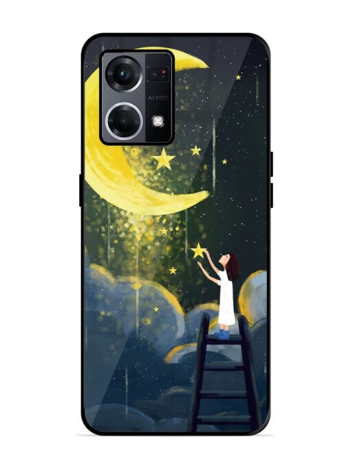 Moonlight Healing Night Illustration Glossy Metal TPU Phone Cover for Oppo F21S Pro (4G) Zapvi