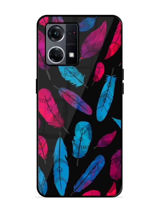 Feather Art Glossy Metal Phone Cover for Oppo F21S Pro (4G) Zapvi