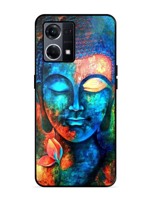 Buddha Painting Glossy Metal Phone Cover for Oppo F21S Pro (4G)