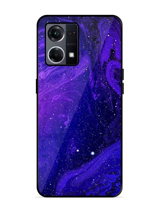 Galaxy Acrylic Abstract Art Glossy Metal Phone Cover for Oppo F21S Pro (4G) Zapvi