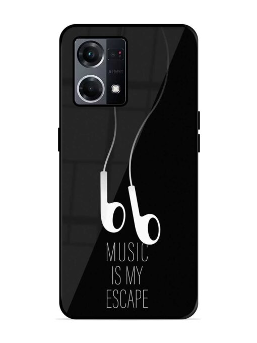 Music Is My Escape Glossy Metal Phone Cover for Oppo F21S Pro (4G) Zapvi