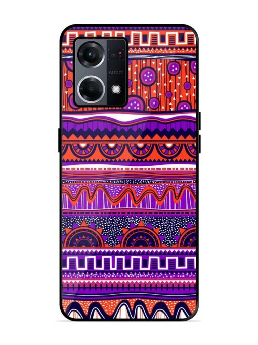 Ethnic Seamless Pattern Glossy Metal TPU Phone Cover for Oppo F21S Pro (4G) Zapvi