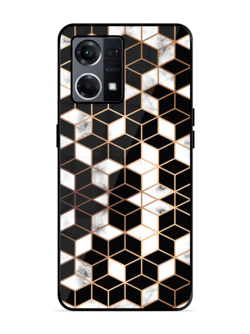 Vector Marble Texture Glossy Metal Phone Cover for Oppo F21S Pro (4G) Zapvi