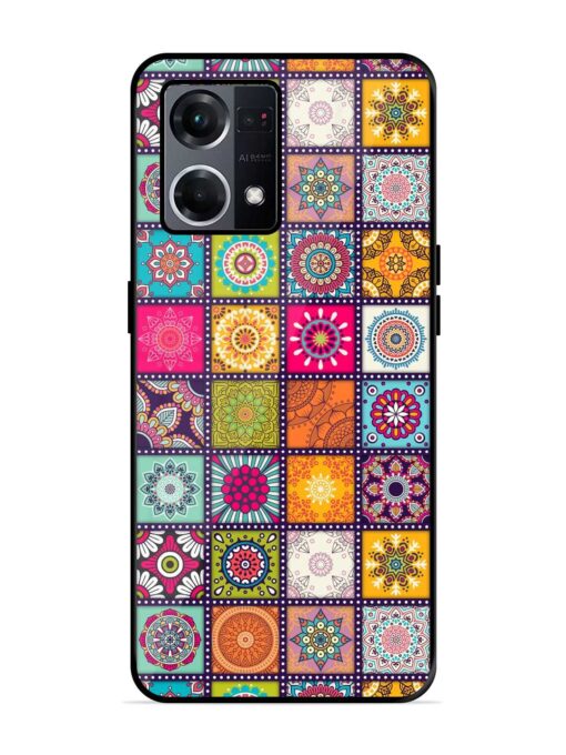 Seamless Pattern Vintage Glossy Metal Phone Cover for Oppo F21S Pro (4G) Zapvi