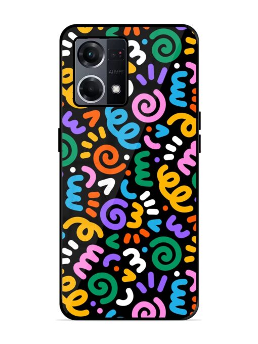 Colorful Seamless Vector Glossy Metal Phone Cover for Oppo F21S Pro (4G) Zapvi