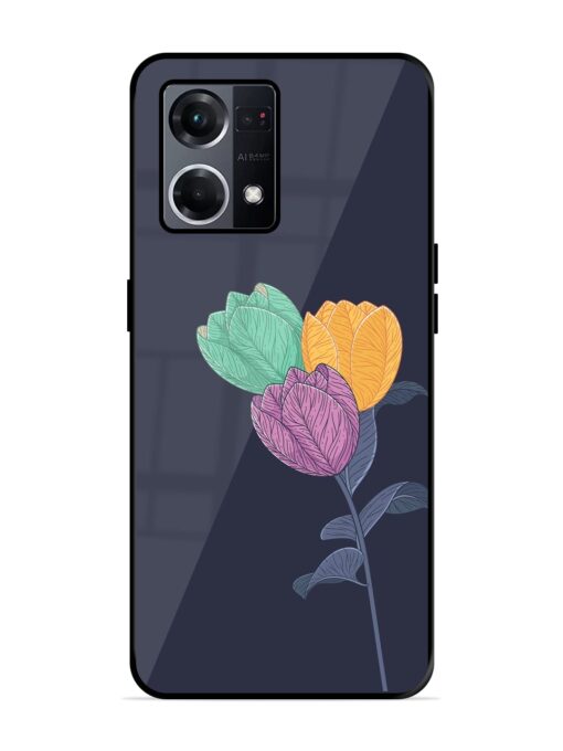 Flower Vector Glossy Metal Phone Cover for Oppo F21S Pro (4G) Zapvi