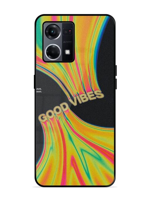 Good Vibes Glossy Metal Phone Cover for Oppo F21S Pro (4G) Zapvi