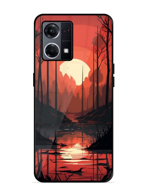 Natural Landscape Glossy Metal Phone Cover for Oppo F21S Pro (4G) Zapvi