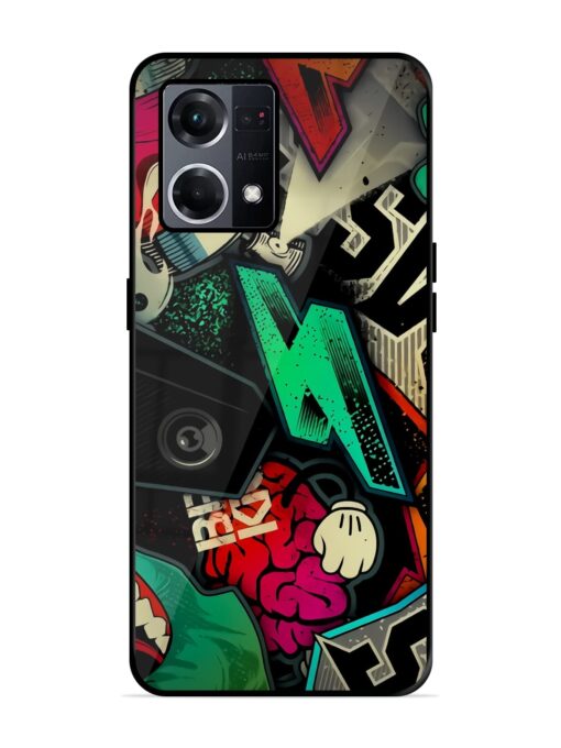 Graffiti Art Glossy Metal Phone Cover for Oppo F21S Pro (4G) Zapvi