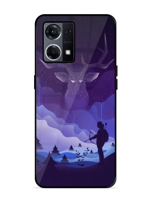 Deer Forest River Glossy Metal Phone Cover for Oppo F21S Pro (4G) Zapvi