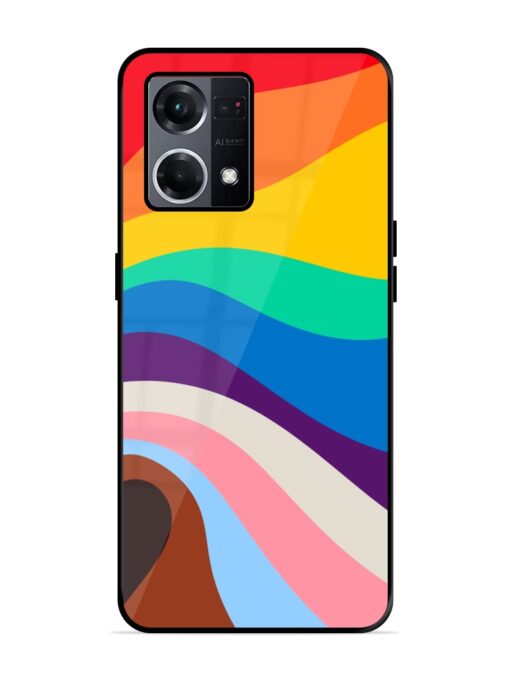 Minimal Pride Art Glossy Metal Phone Cover for Oppo F21S Pro (4G) Zapvi