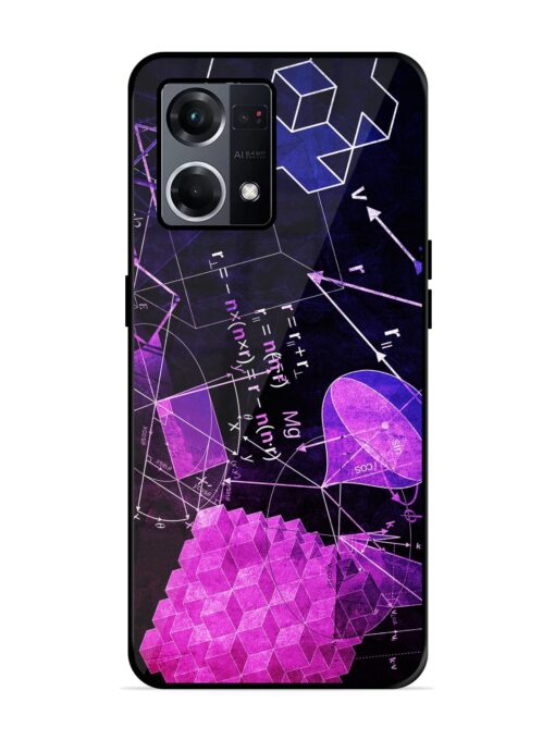 Math Physics Formula Art Glossy Metal Phone Cover for Oppo F21S Pro (4G) Zapvi