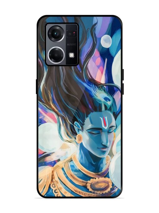 Bhagwan Sri Krishna Glossy Metal Phone Cover for Oppo F21S Pro (4G) Zapvi