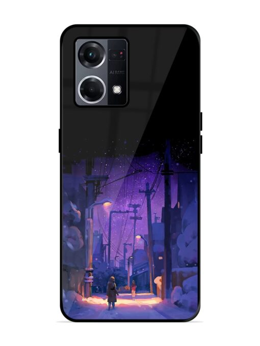 Winter Anime Art Glossy Metal Phone Cover for Oppo F21S Pro (4G) Zapvi