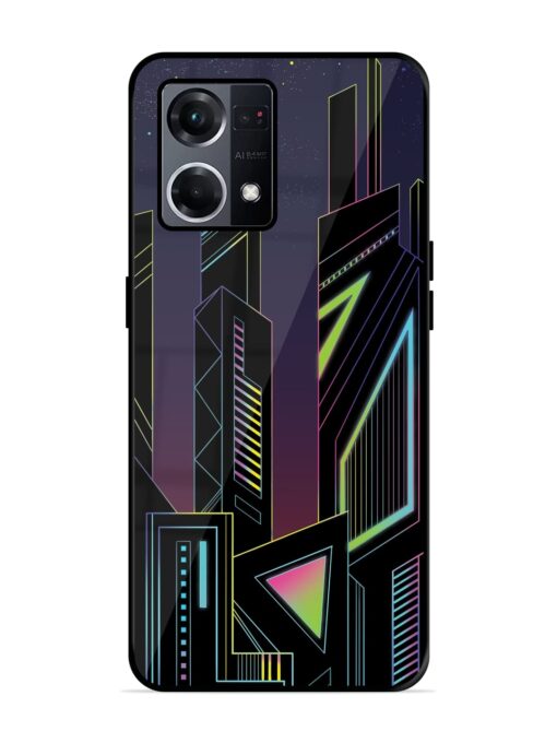 Neon Dreamscape Glossy Metal Phone Cover for Oppo F21S Pro (4G) Zapvi