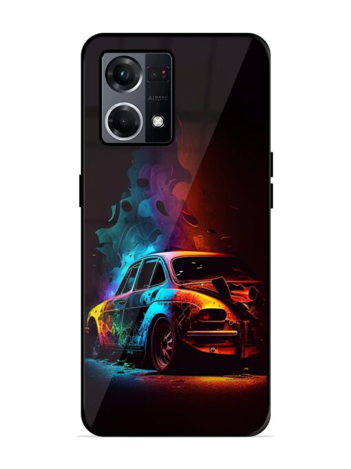 High Classic Car Art Glossy Metal Phone Cover for Oppo F21S Pro (4G) Zapvi