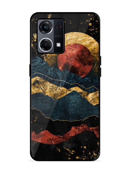 Gold Painting View Glossy Metal Phone Cover for Oppo F21S Pro (4G) Zapvi