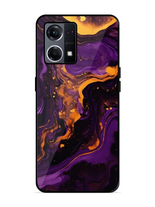 Painting Of A Purple Glossy Metal Phone Cover for Oppo F21S Pro (4G)