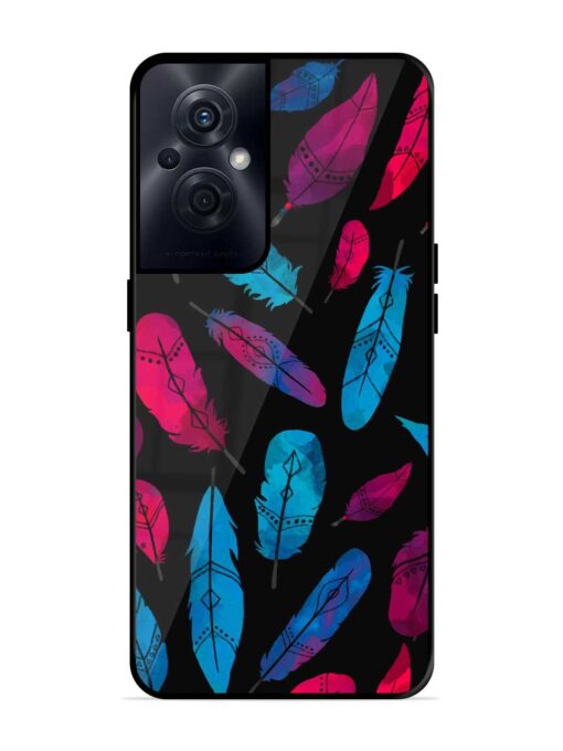 Feather Art Glossy Metal Phone Cover for Oppo F21S Pro (5G) Zapvi