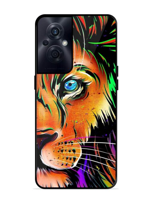 Colorful Lion Design Glossy Metal TPU Phone Cover for Oppo F21S Pro (5G)