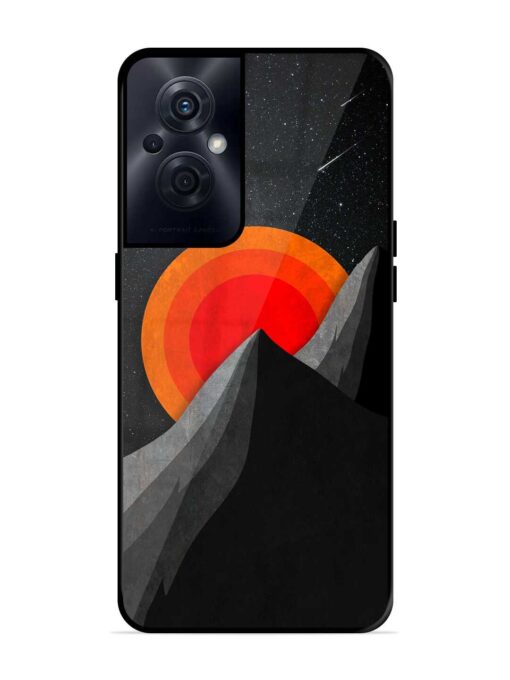 Black Mountain Glossy Metal Phone Cover for Oppo F21S Pro (5G) Zapvi