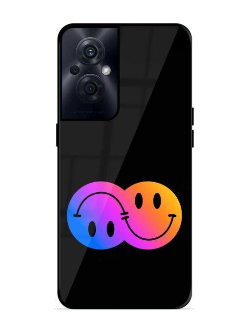 Gradient Smile Art Glossy Metal TPU Phone Cover for Oppo F21S Pro (5G) Zapvi