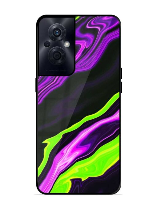 Bright Fluid Violet Glossy Metal Phone Cover for Oppo F21S Pro (5G)