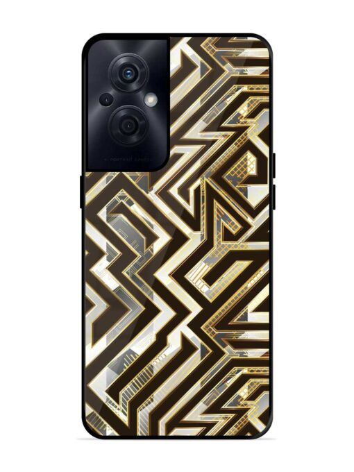 Technology Geometric Seamless Glossy Metal Phone Cover for Oppo F21S Pro (5G) Zapvi