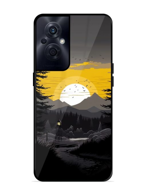 Sunset Vector Glossy Metal Phone Cover for Oppo F21S Pro (5G) Zapvi