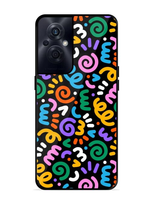 Colorful Seamless Vector Glossy Metal Phone Cover for Oppo F21S Pro (5G) Zapvi