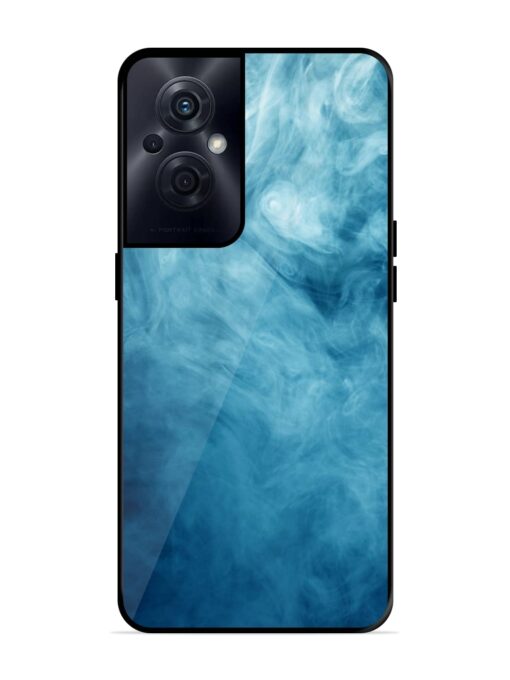 Blue Smoke Art Glossy Metal Phone Cover for Oppo F21S Pro (5G) Zapvi