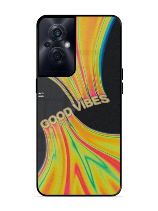 Good Vibes Glossy Metal Phone Cover for Oppo F21S Pro (5G) Zapvi