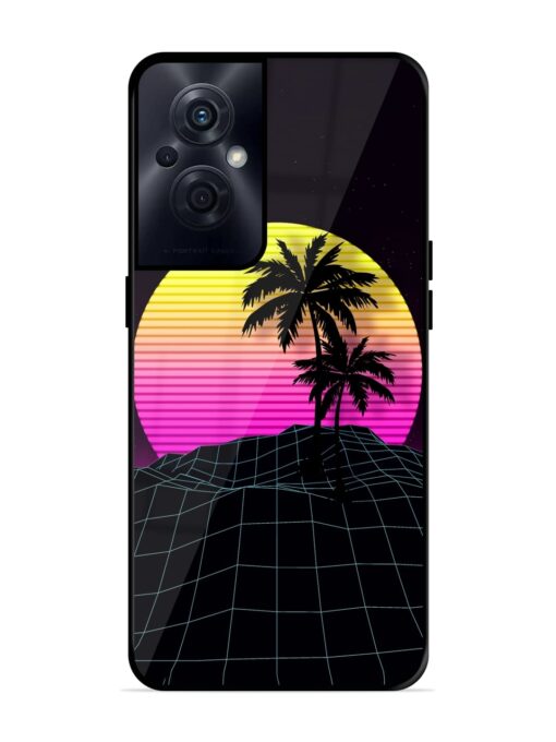 Coconut Vector Glossy Metal Phone Cover for Oppo F21S Pro (5G) Zapvi