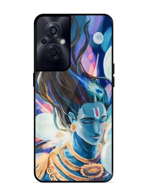 Bhagwan Sri Krishna Glossy Metal Phone Cover for Oppo F21S Pro (5G) Zapvi