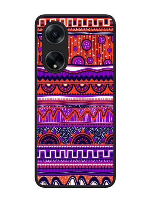 Ethnic Seamless Pattern Glossy Metal TPU Phone Cover for Oppo F23 (5G)