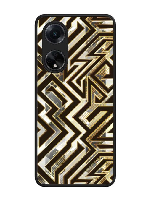 Technology Geometric Seamless Glossy Metal Phone Cover for Oppo F23 (5G)