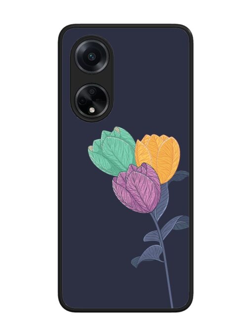 Flower Vector Glossy Metal Phone Cover for Oppo F23 (5G)