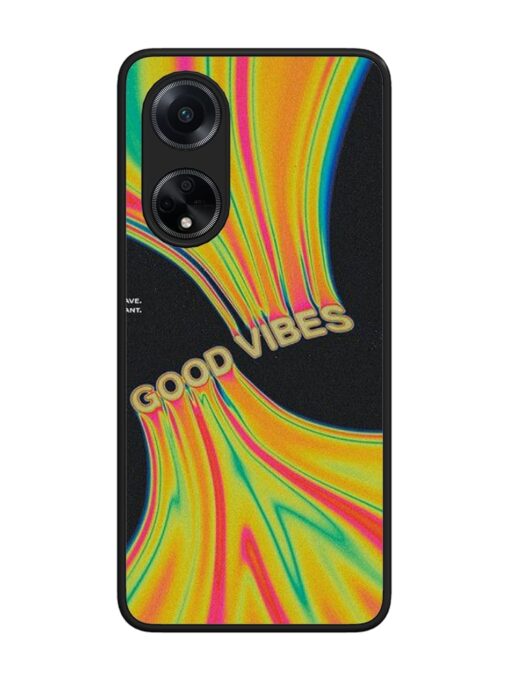 Good Vibes Glossy Metal Phone Cover for Oppo F23 (5G) Zapvi