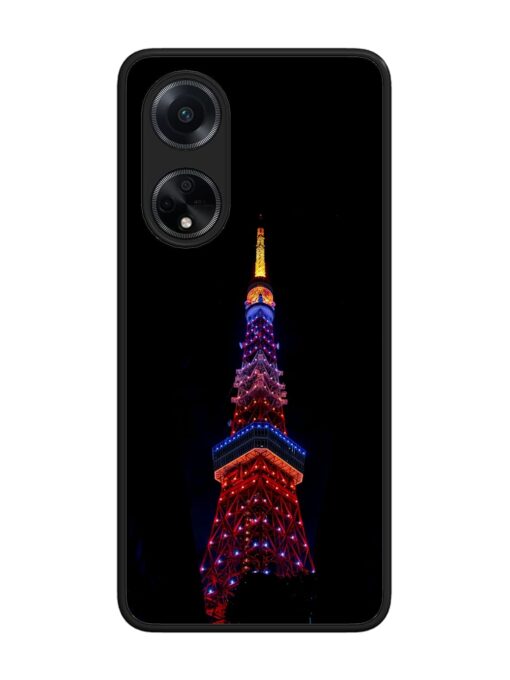 Eiffel Tower Night View Glossy Metal Phone Cover for Oppo F23 (5G) Zapvi