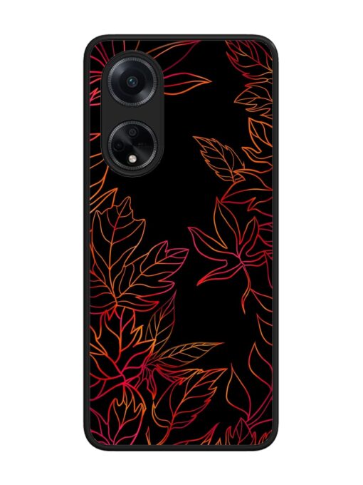 Red Floral Pattern Glossy Metal Phone Cover for Oppo F23 (5G) Zapvi