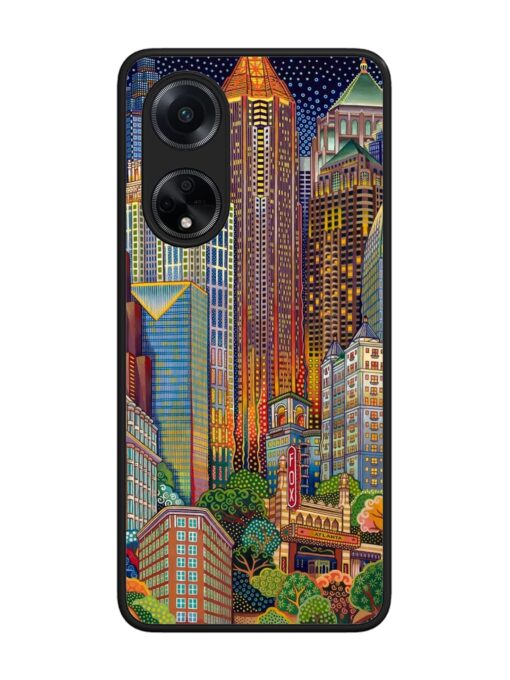 Cityscapes Art Glossy Metal Phone Cover for Oppo F23 (5G)